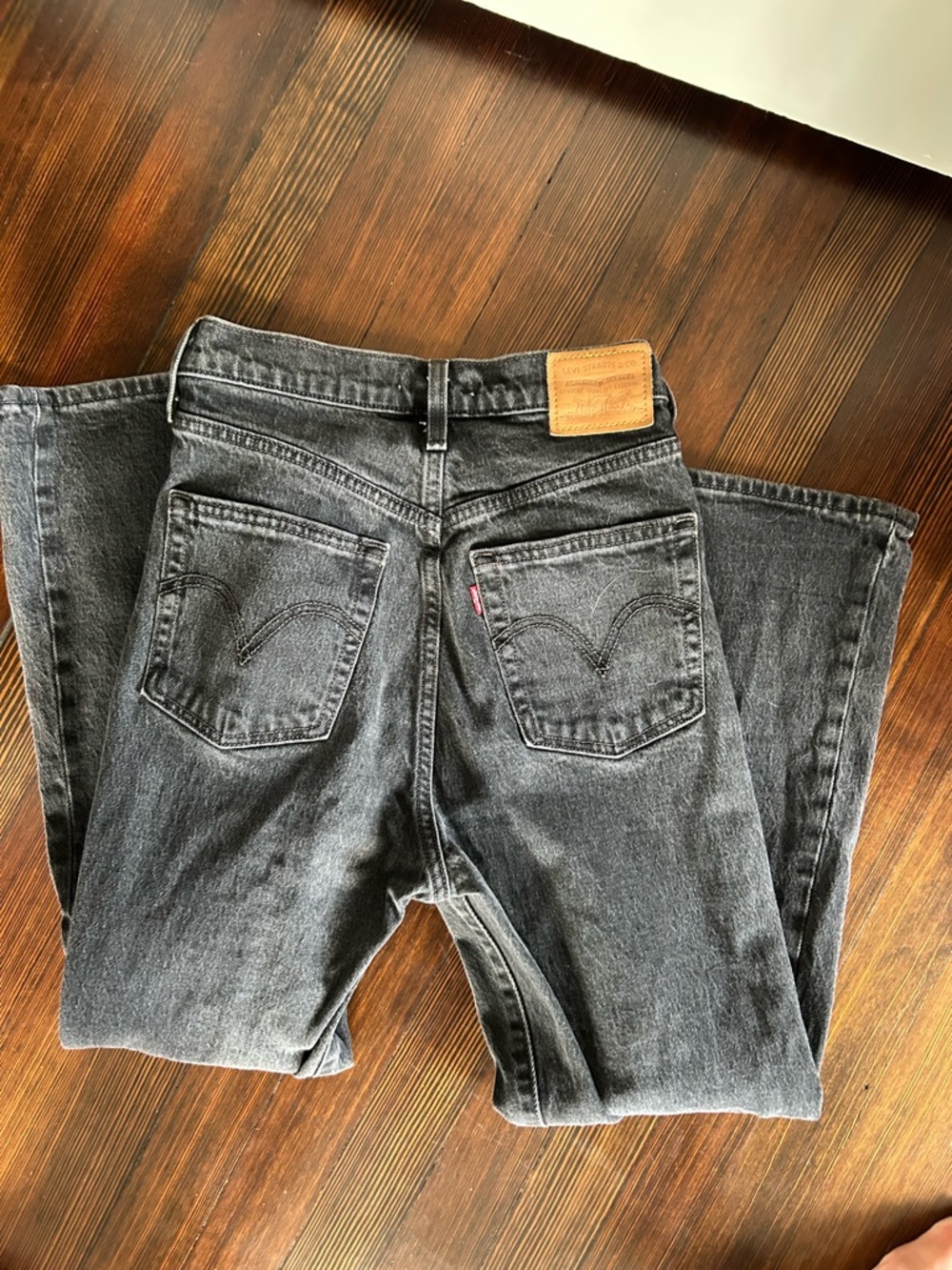 Levi's Black Washed Straight-Leg Jeans